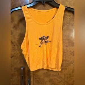 Cherub embroidered crop top